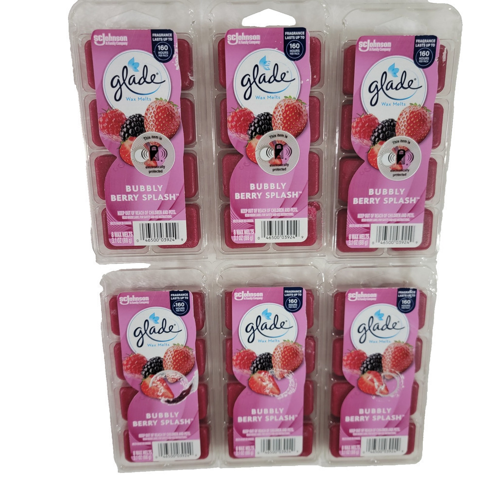 Glade Wax Melts BUBBLY BERRY SPLASH Scent 6 Packs